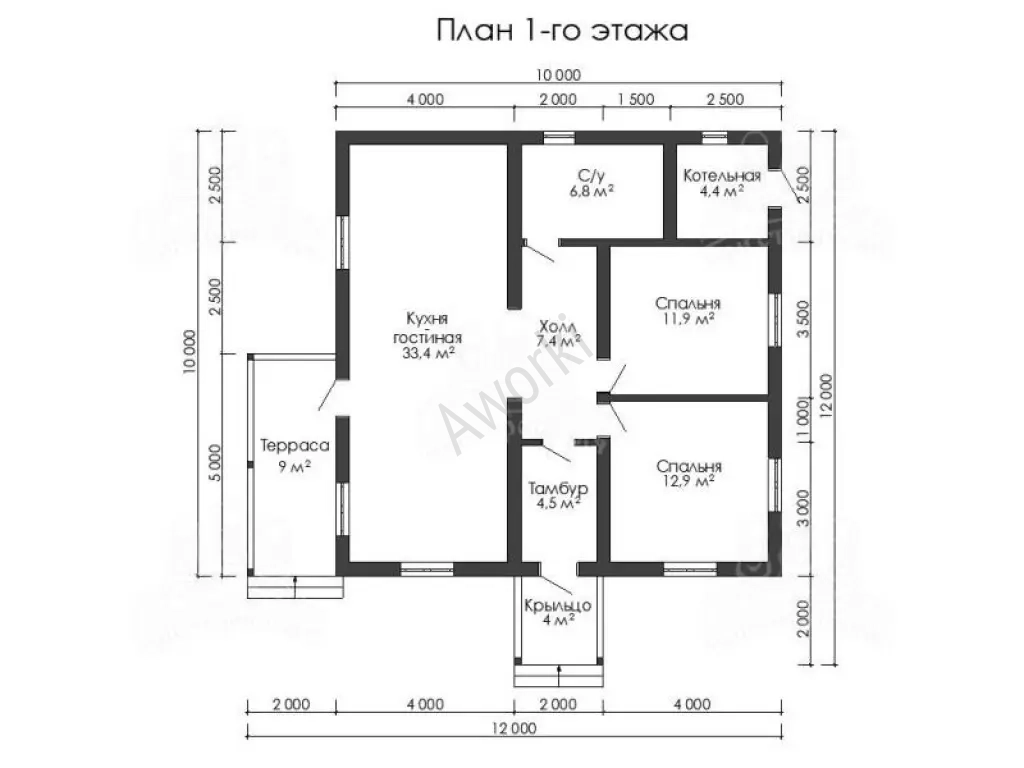 Коттедж из газобетона по проекту ДП5 «Подпорожье»